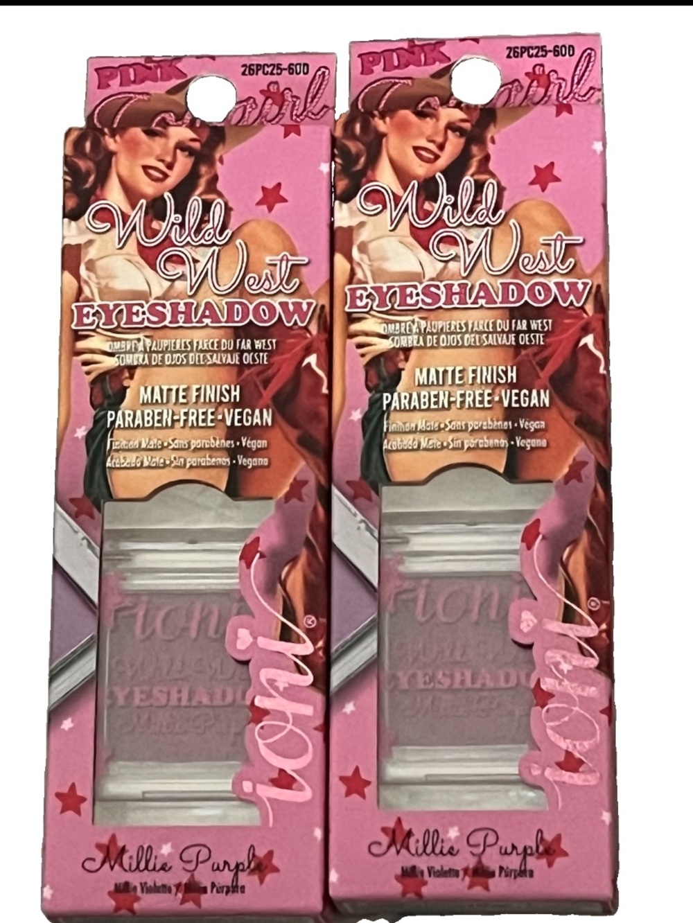 Ioni Millie Purple Wild West Eyeshadow. Pink Cowgirl. Set of 2.